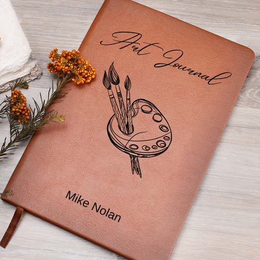 Personalized Landscape Sketches, Custom  Leather Journal For Artists, Vegan Notebook Gift, Unique Leather Art Book