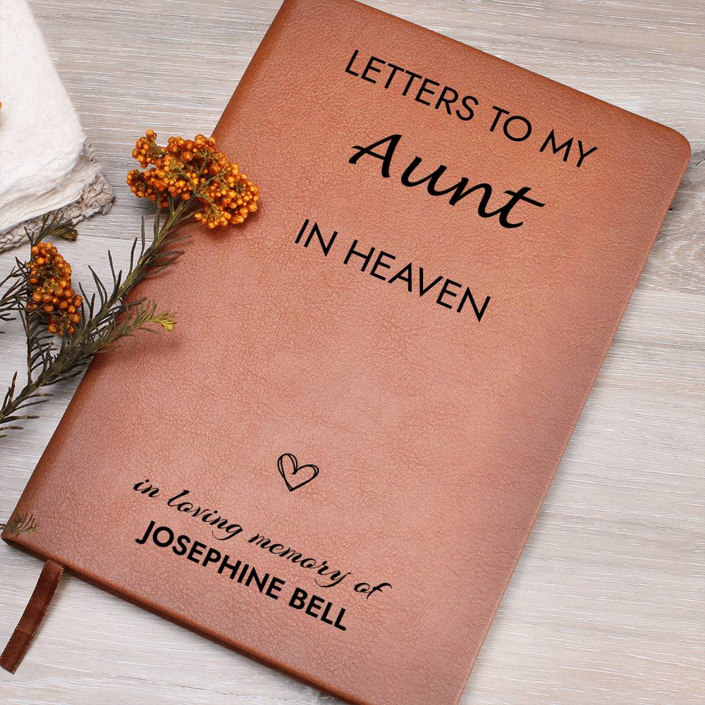 Aunt Remembrance Leather Journal, Aunt In Heaven Gift, Loss of Aunt Memorial Journal, Sympathy Gift for Loss Of Daughter, Grief Journal Letters