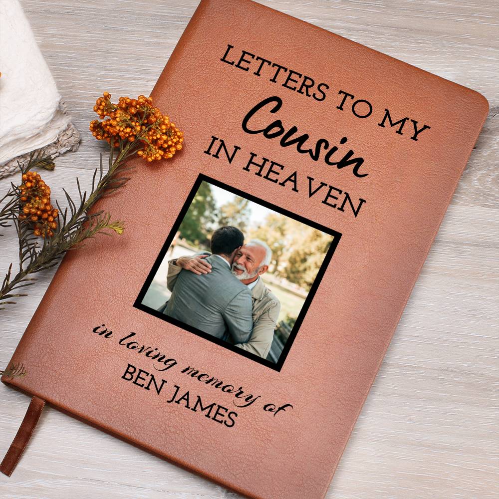 Cousin Remembrance Photo Journal, Cousin In Heaven Gift, Loss of a Cousin Memorial Photo Journal, Sympathy Gift, Grief Journal Letters to Cousin