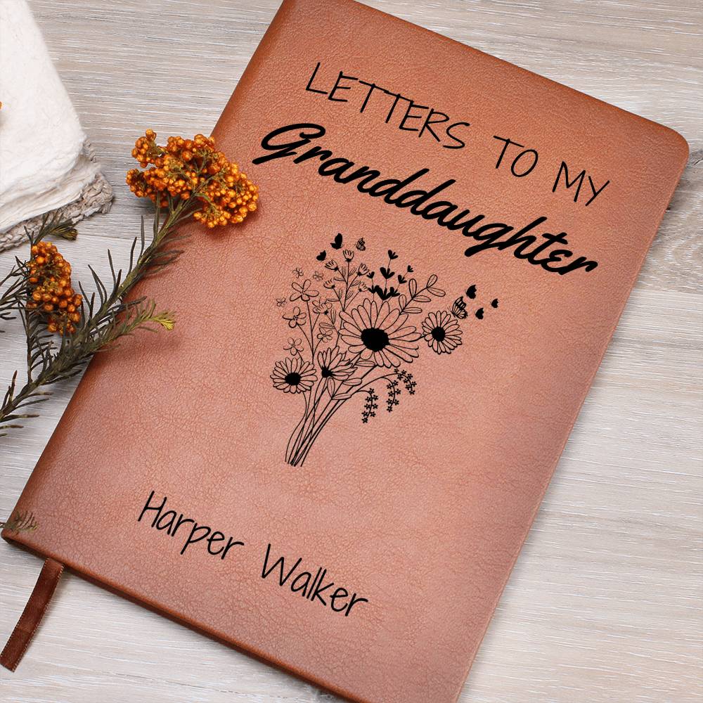 To My Granddaughter Leather Journal, Letters To My Granddaughter Leather Journal, Birthday or Christmas Gift from Grandma, Keepsake for Grandkids,