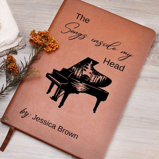 Pianist Gifts For Musicians, Songs Inside My Head Notebook, Musician Notebook, Customized Songwriter Leather Journal, Songwriting Journal
