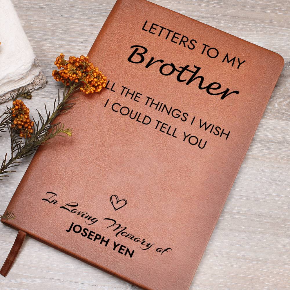 Loss of Brother Memorial Journal, Brother In Heaven Gift, Brother Remembrance Journal, Sympathy Gift for Loss Of Brother, Grief Journal Letters to Brother