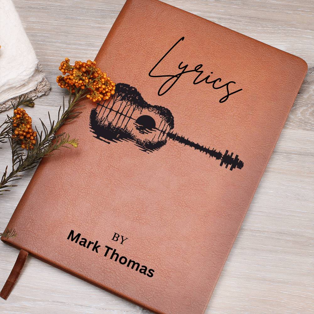 Personalized Leather Lyrics Notebook Journal, Songwriting Muscian Journal, Gift for Music Lovers, Music Teacher Gift, Custom Guitarist Gift