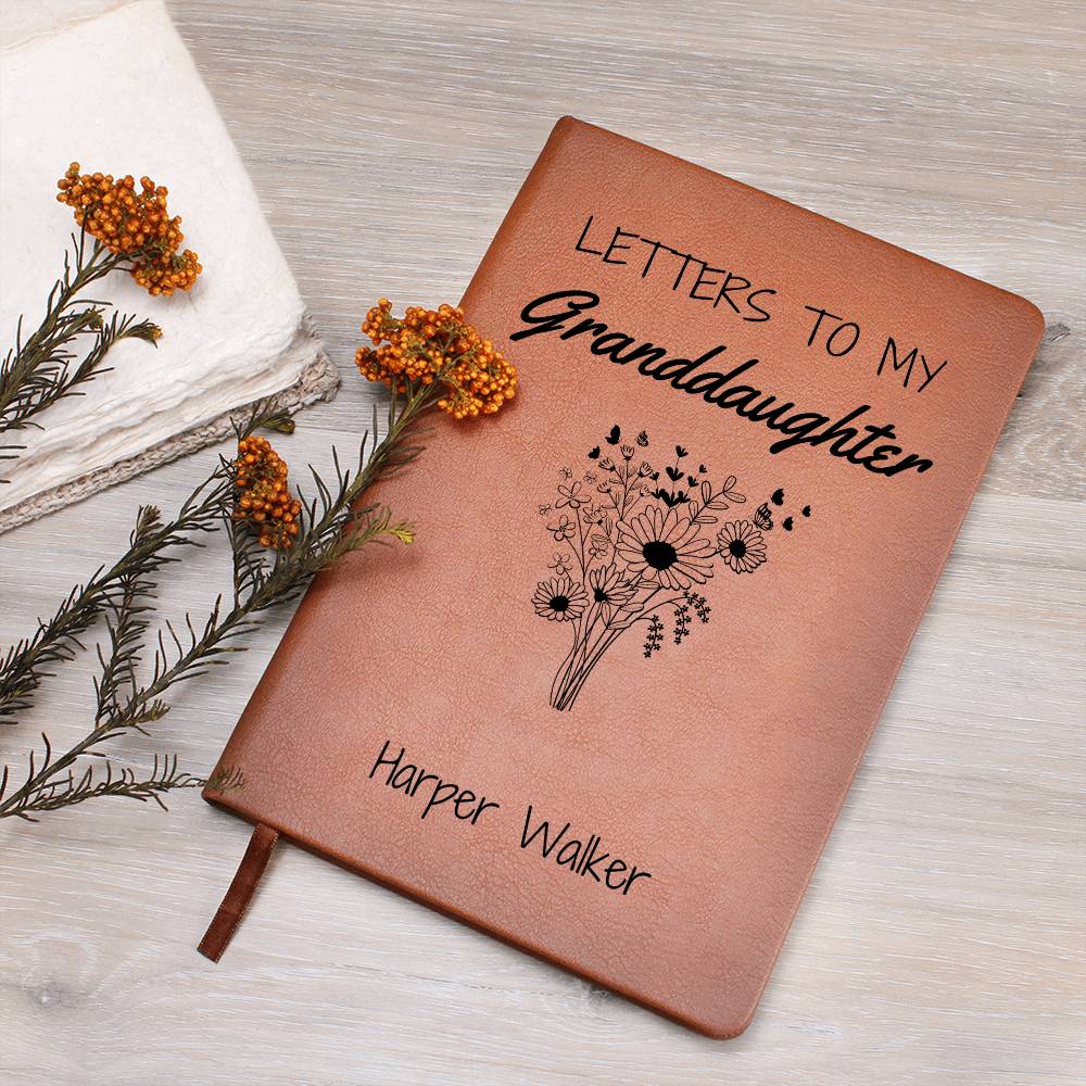 To My Granddaughter Leather Journal, Letters To My Granddaughter Leather Journal, Birthday or Christmas Gift from Grandma, Keepsake for Grandkids,