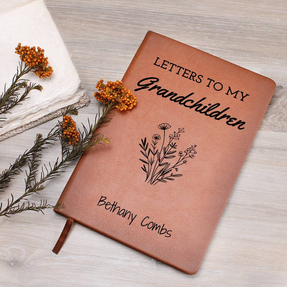 To My Grandchildren  Personalized Leather Journal, Letters To My Grandkids Journal, Legacy Journal to Grandchildren, Grandchildren Keepsake, Gift from Grandma