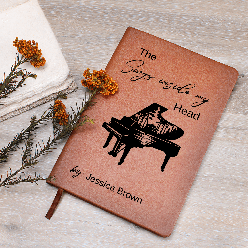 Pianist Gifts For Musicians, Songs Inside My Head Notebook, Musician Notebook, Customized Songwriter Leather Journal, Songwriting Journal