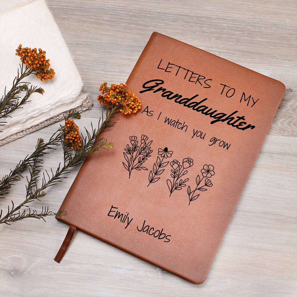 Letters To My Granddaughter Journal As I You Grow, Legacy Journal to Grandchildren, Personalized Granddaughter Journal, Birthday Gifts from Grandma