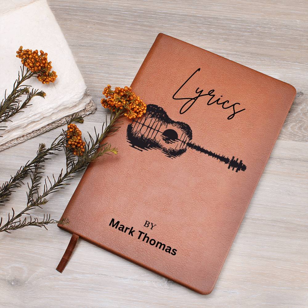 Personalized Leather Lyrics Notebook Journal, Songwriting Muscian Journal, Gift for Music Lovers, Music Teacher Gift, Custom Guitarist Gift