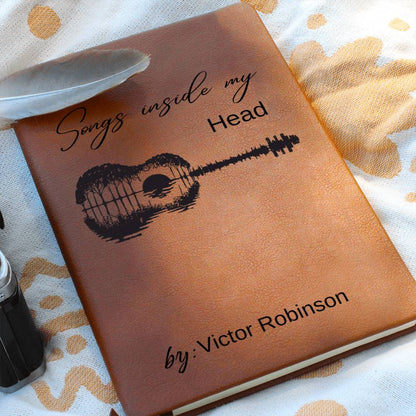 Customized Songwriter Leather Journal, Songs Inside My Head Notebook, Musician Notebook Songwriting Journal, Guitarist Gifts