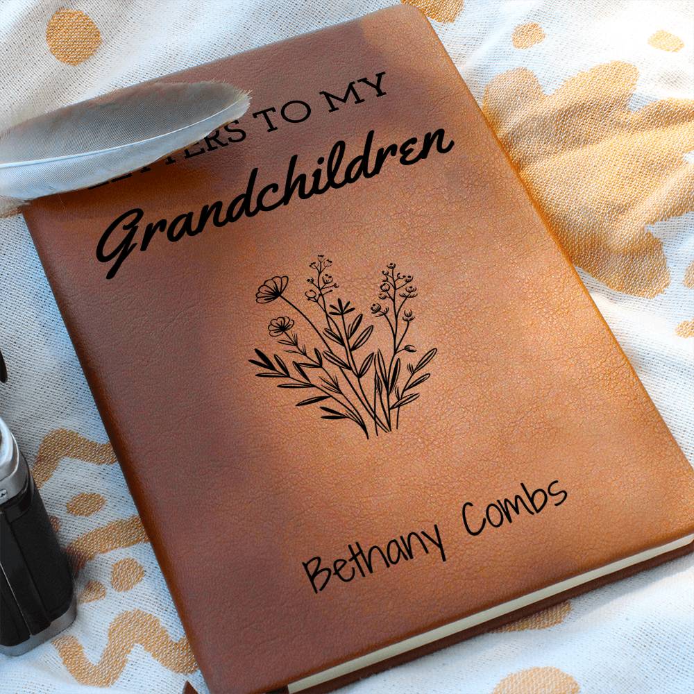 To My Grandchildren  Personalized Leather Journal, Letters To My Grandkids Journal, Legacy Journal to Grandchildren, Grandchildren Keepsake, Gift from Grandma