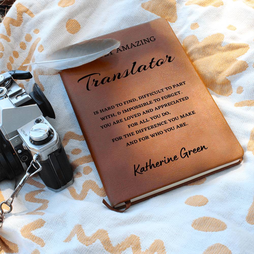 Personalized Translator Journal, Difference Maker Journal, Custom Name Leather Journal, Gift for a Translator, Appreciation Gift, Birthday Gift