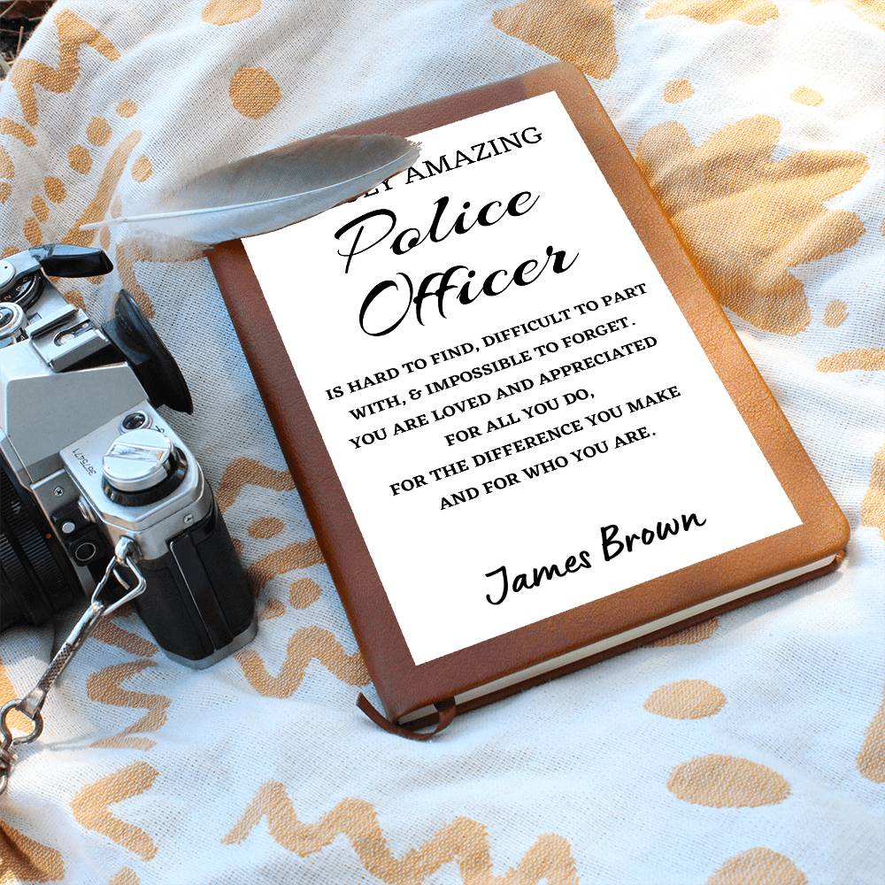 Personalized Police Officer Journal, Difference Maker Journal, Custom Name Leather Journal, Gift for a Police Officer, Appreciation Gift, Birthday Gift.