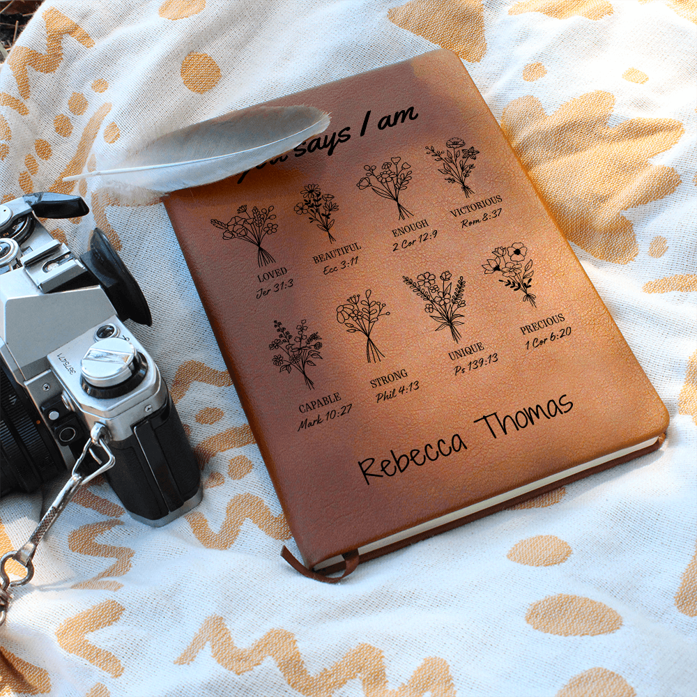 Custom Name Prayer Journal, God Says I Am Journal, Women  Gifts, Bible Study Notebook, Religious Gifts, Scripture Journal