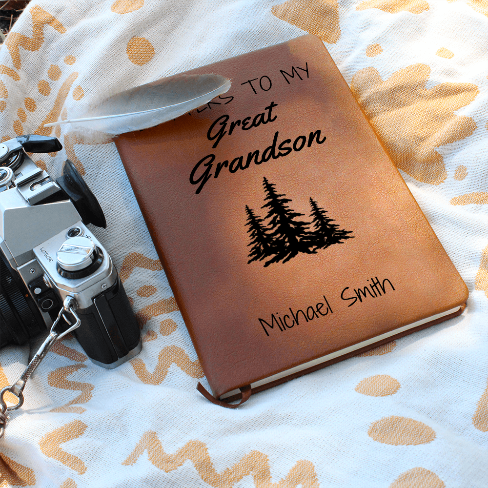 Letters To My Great Grandson Journal As I Watch You Grow, Legacy Journal to Grandchildren, Personalized Great Grandson Journal