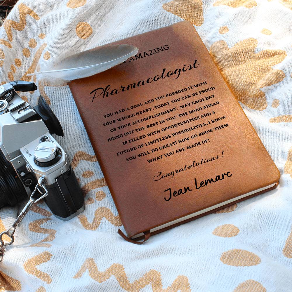 To A New Pharmacologist Journal, Custom Leather Journal, Pharmacologist Graduation Gift, Personalized Name Journal, New Pharmacologist Appreciation Gift, New Job Gift