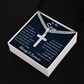 To My Son Engraved Cross Chain