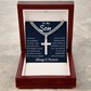 To My Son Engraved Cross Chain