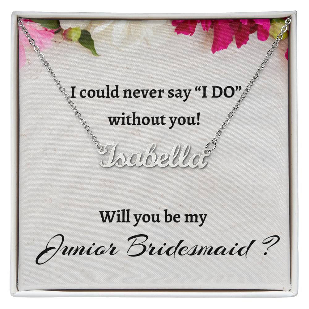 Will You Be My Junior Bridesmaid Custom Name Necklace, Personalized Bridesmaid Proposal Gift, Wedding Gift, Bridesmaid Signature Name Gift