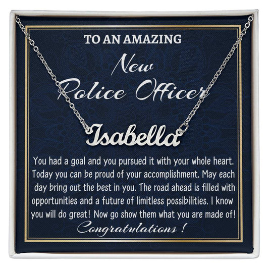 Custom Name Necklace for a New Police Officer, New Job Gift, Police Academy Graduation Gift, New Officer Appreciation Gift