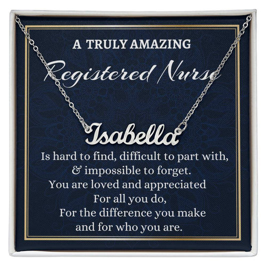 Custom Name Necklace for a Registered Nurse, Difference Maker Necklace Gift, Appreciation Gift, Gift for a Registered Nurse