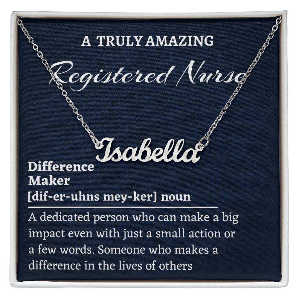 Custom Name Necklace, Pharmacist Gift, Difference Maker Personalized Name Necklace, Colleague Friend Mentor Appreciation Gift