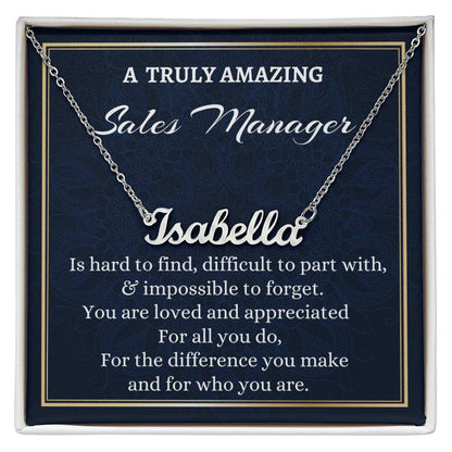 Custom Name Necklace for a Sales Manager, Difference Maker Necklace Gift, Appreciation Gift, Gift for a Sales Manager.