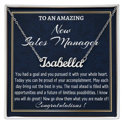 Custom Name Necklace for a New Sales Manager, New Job Gift, Sales Manager Graduation Gift, New Sales Manager Appreciation Gift.