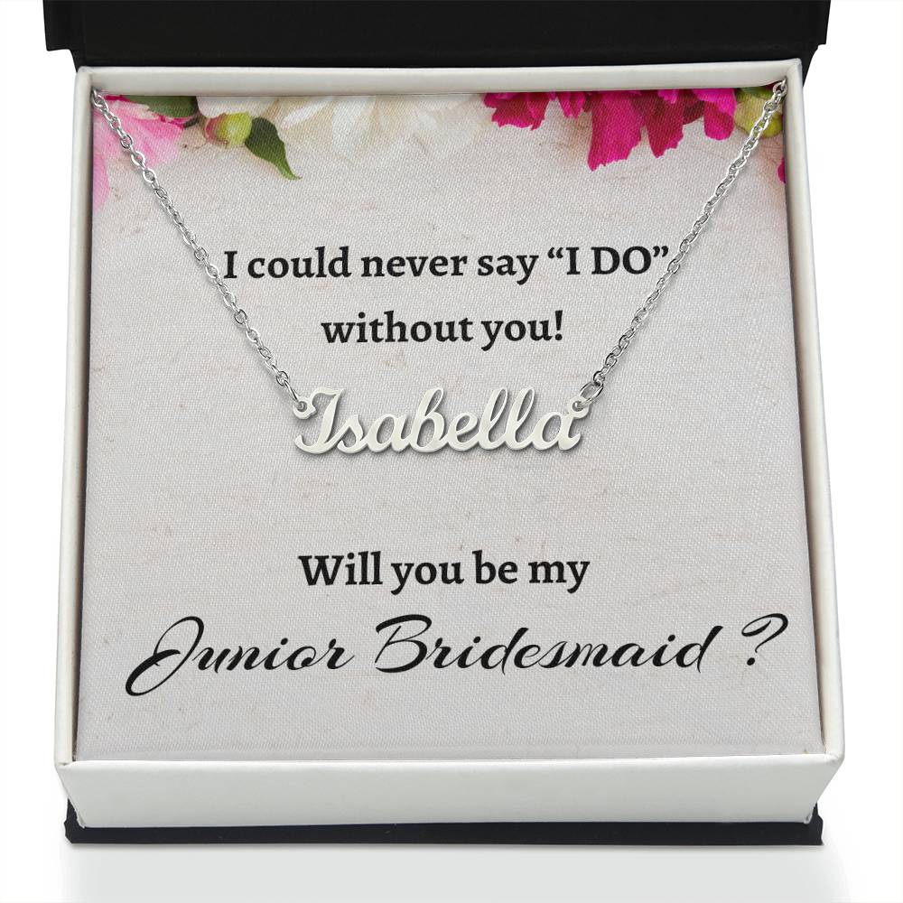 Will You Be My Junior Bridesmaid Custom Name Necklace, Personalized Bridesmaid Proposal Gift, Wedding Gift, Bridesmaid Signature Name Gift