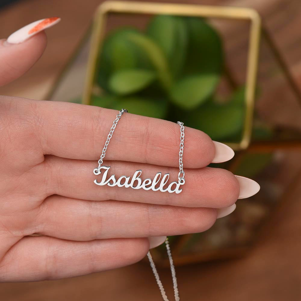 Bridesmaid Signature Name Necklace, Personalized Bridesmaid Gift, Wedding Anniversary Gift, Bridesmaid Custom Name Gift, Gift For Her, Appreciation Gift