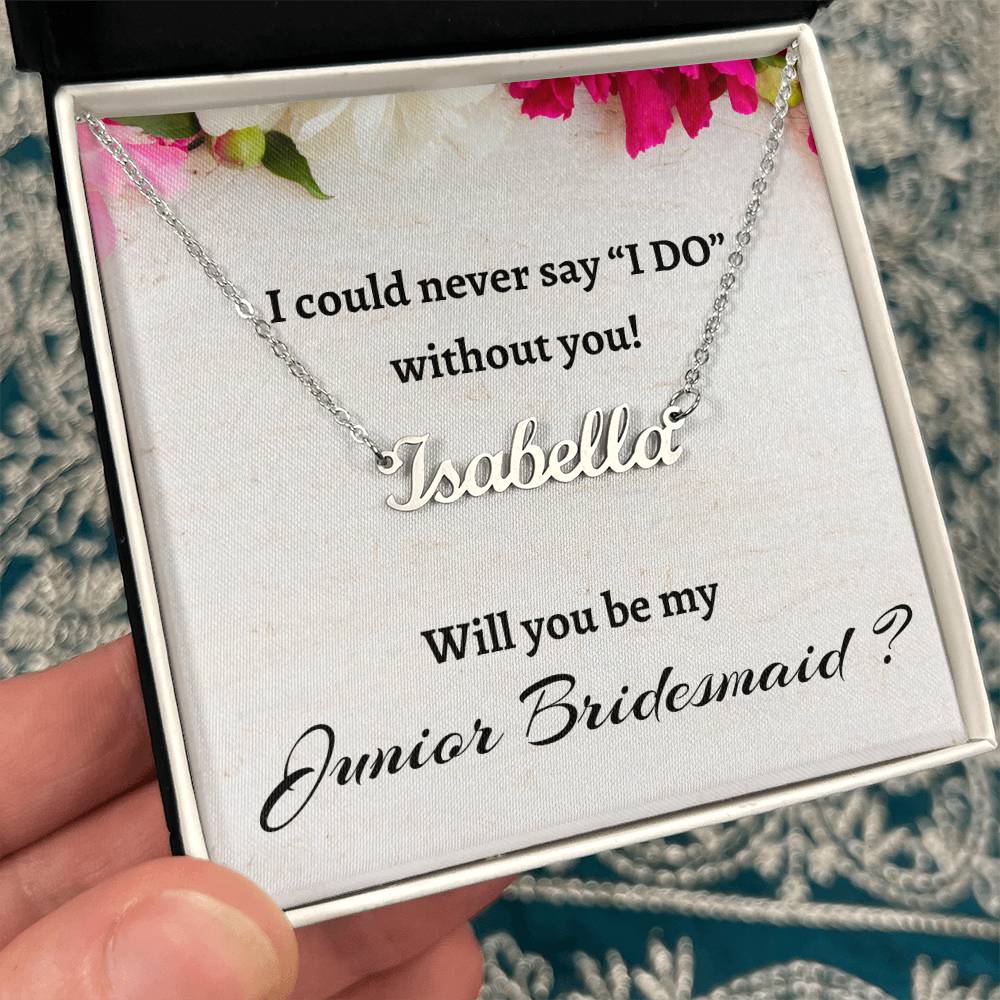 Will You Be My Junior Bridesmaid Custom Name Necklace, Personalized Bridesmaid Proposal Gift, Wedding Gift, Bridesmaid Signature Name Gift