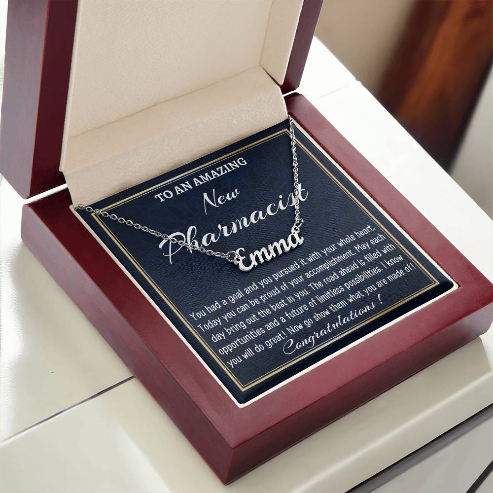 Custom Name Necklace for a New Pharmacist, Difference Maker Necklace Gift, Appreciation Gift, Gift for a New Pharmacist.