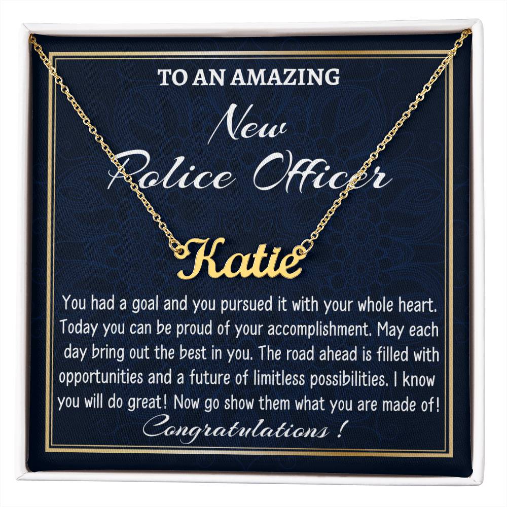 Custom Name Necklace for a New Police Officer, New Job Gift, Police Academy Graduation Gift, New Officer Appreciation Gift