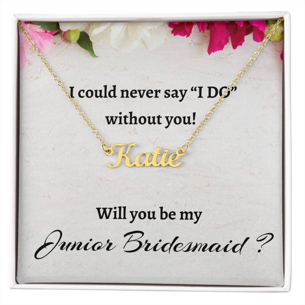 Will You Be My Junior Bridesmaid Custom Name Necklace, Personalized Bridesmaid Proposal Gift, Wedding Gift, Bridesmaid Signature Name Gift