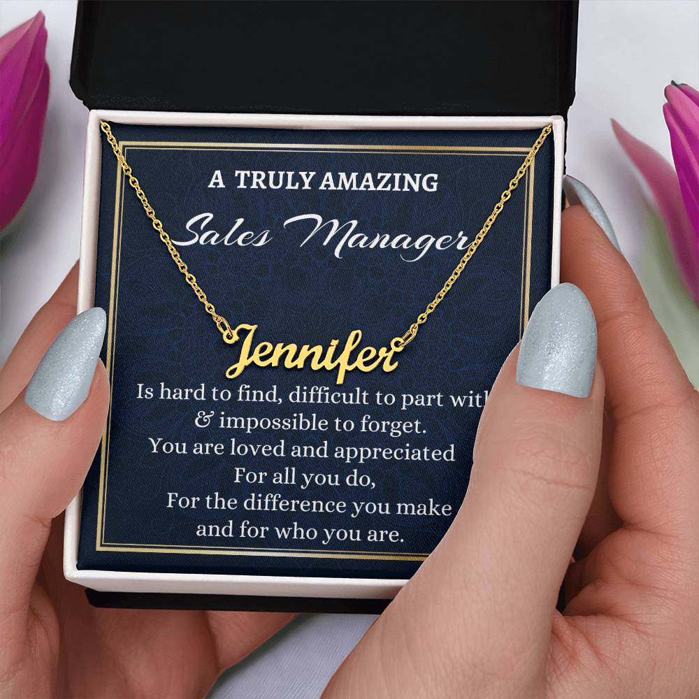 Custom Name Necklace for a Sales Manager, Difference Maker Necklace Gift, Appreciation Gift, Gift for a Sales Manager.