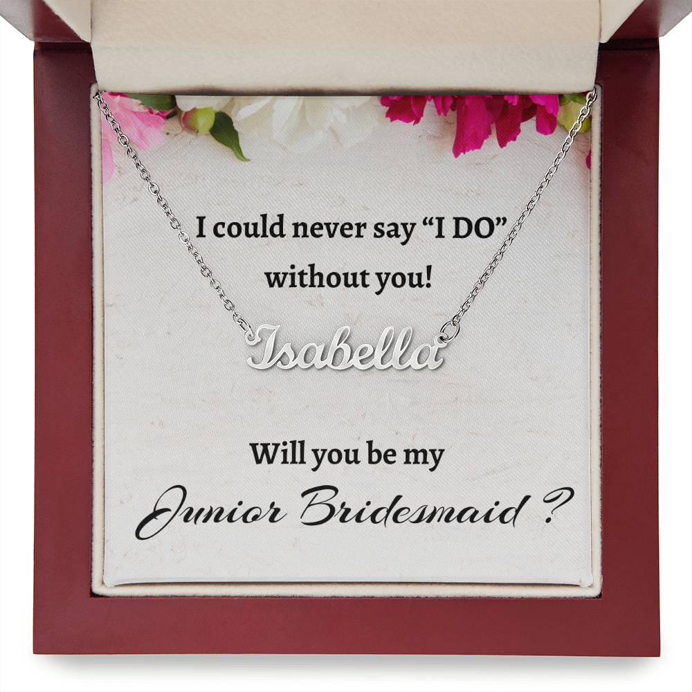 Will You Be My Junior Bridesmaid Custom Name Necklace, Personalized Bridesmaid Proposal Gift, Wedding Gift, Bridesmaid Signature Name Gift