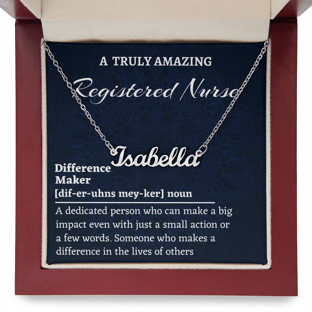 Custom Name Necklace, Pharmacist Gift, Difference Maker Personalized Name Necklace, Colleague Friend Mentor Appreciation Gift