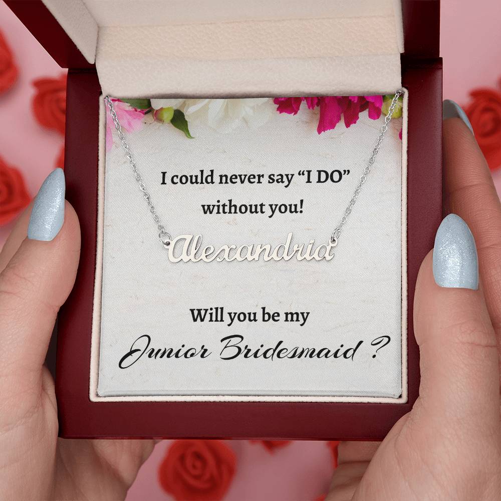 Will You Be My Junior Bridesmaid Custom Name Necklace, Personalized Bridesmaid Proposal Gift, Wedding Gift, Bridesmaid Signature Name Gift