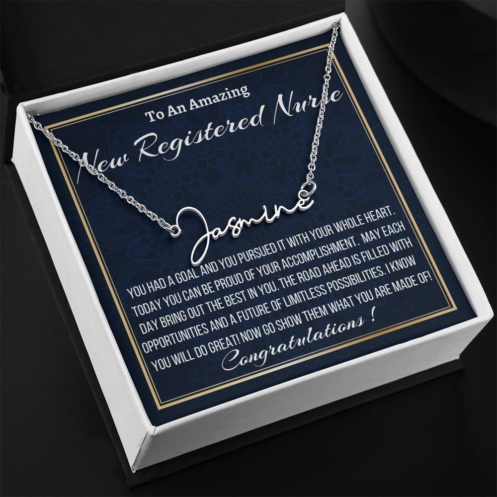 Signature Name Necklace, New Registered Nurse