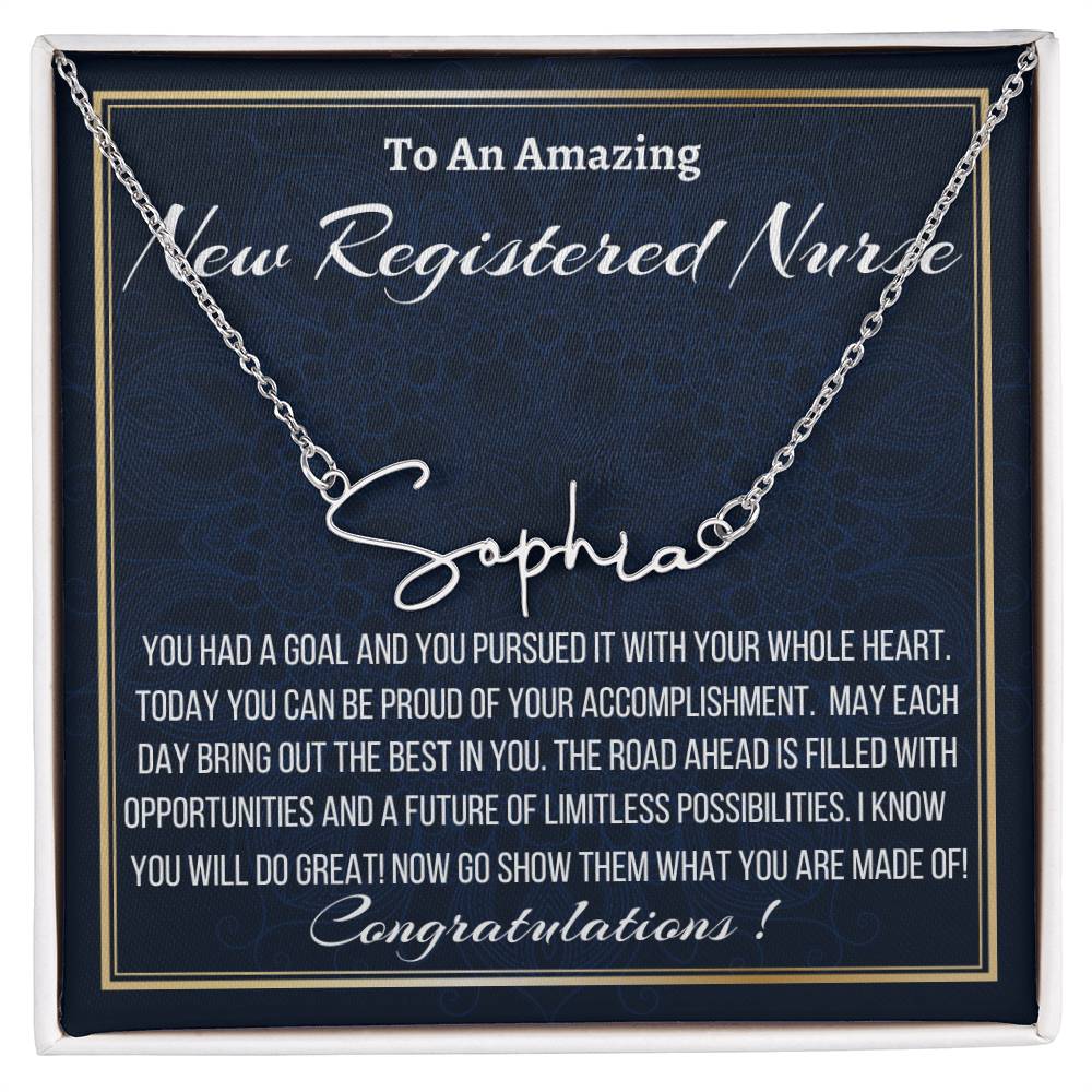 Signature Name Necklace, New Registered Nurse