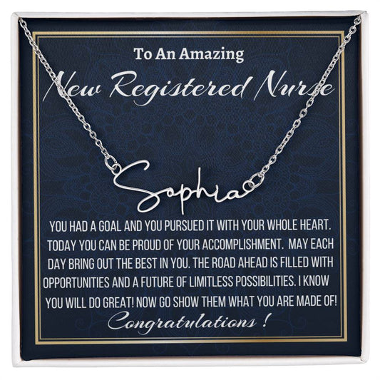 Signature Name Necklace, New Registered Nurse
