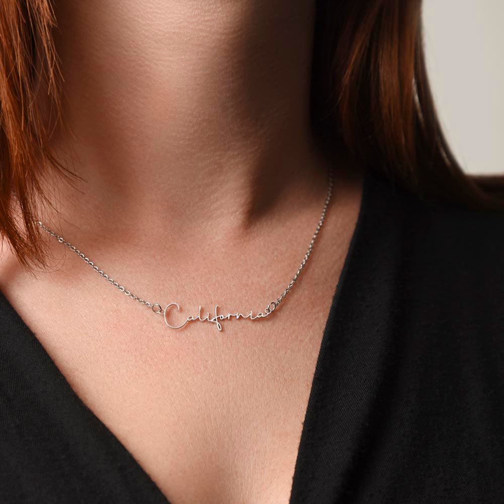 To My Bridesmaid Signature Name Necklace, Personalized Bridesmaid Gift, Wedding Anniversary Gift, Bridesmaid Custom Name Gift, Gift For Her, Appreciation Gift