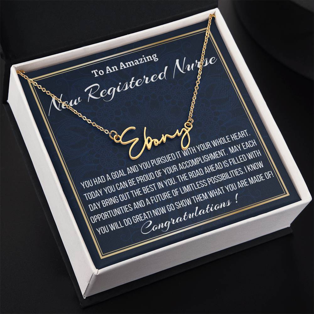 Signature Name Necklace, New Registered Nurse