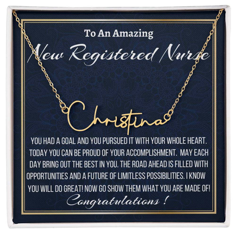 Signature Name Necklace, New Registered Nurse