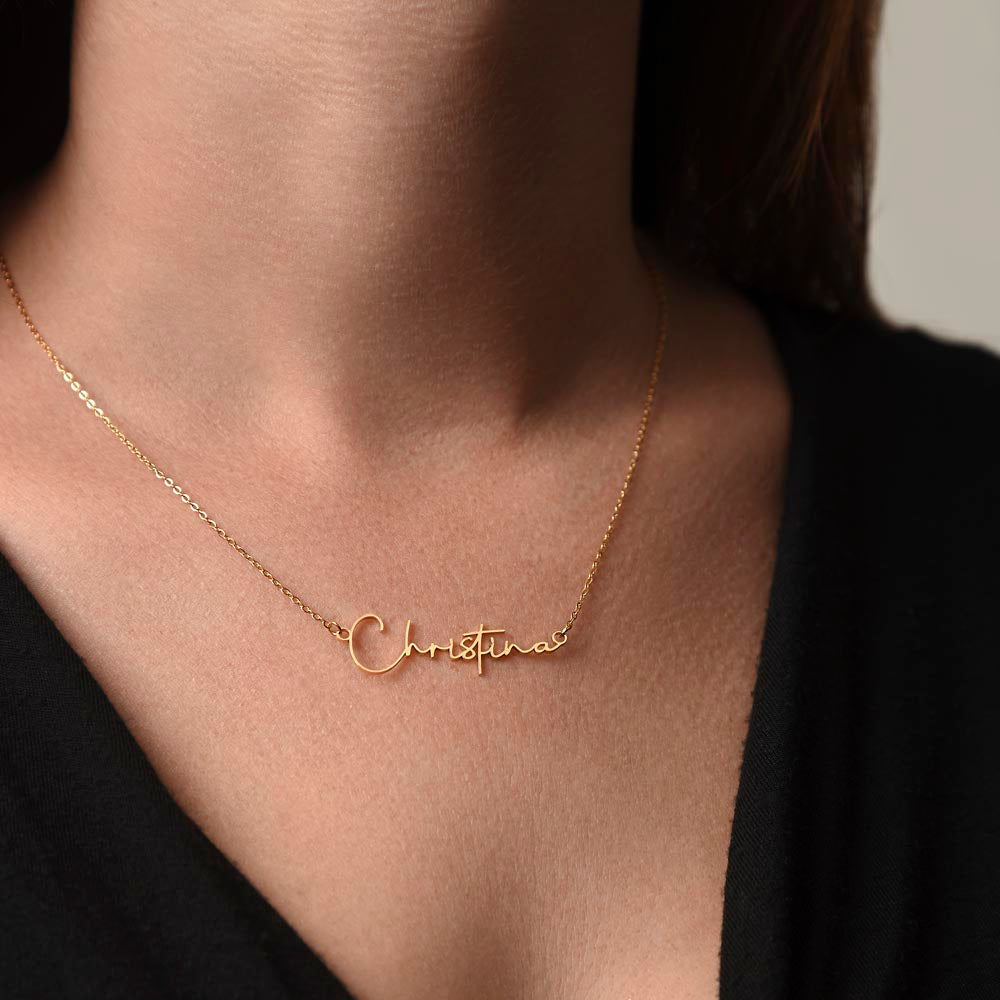 New Job Gift Signature Style Name Necklace Gift, To A New Sales Manager Name Necklace, Sales Manager Graduation Gift, New Sales Manager Appreciation Gift