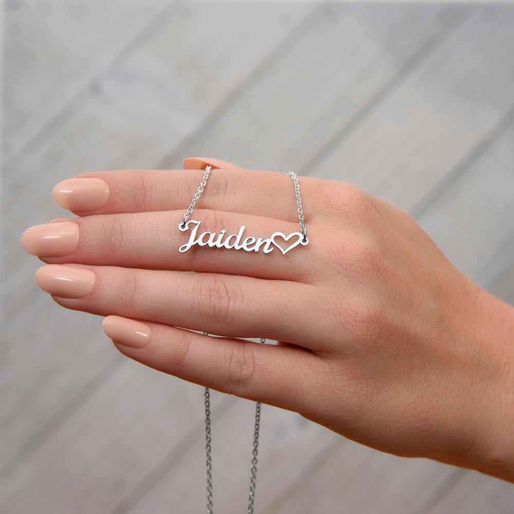 To My Junior Bridesmaid Heart Signature Name Necklace, Personalized Bridesmaid Gift, Wedding Anniversary Gift, Custom Name Flower Girl Gift, Gift For Her, Appreciation Gift.