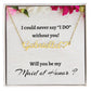 Will You Be My Maid of Honor Heart Signature Name Necklace, Personalized Maid of Honor Proposal Gift, Wedding Gift, Maid of Honor Custom Name Gift