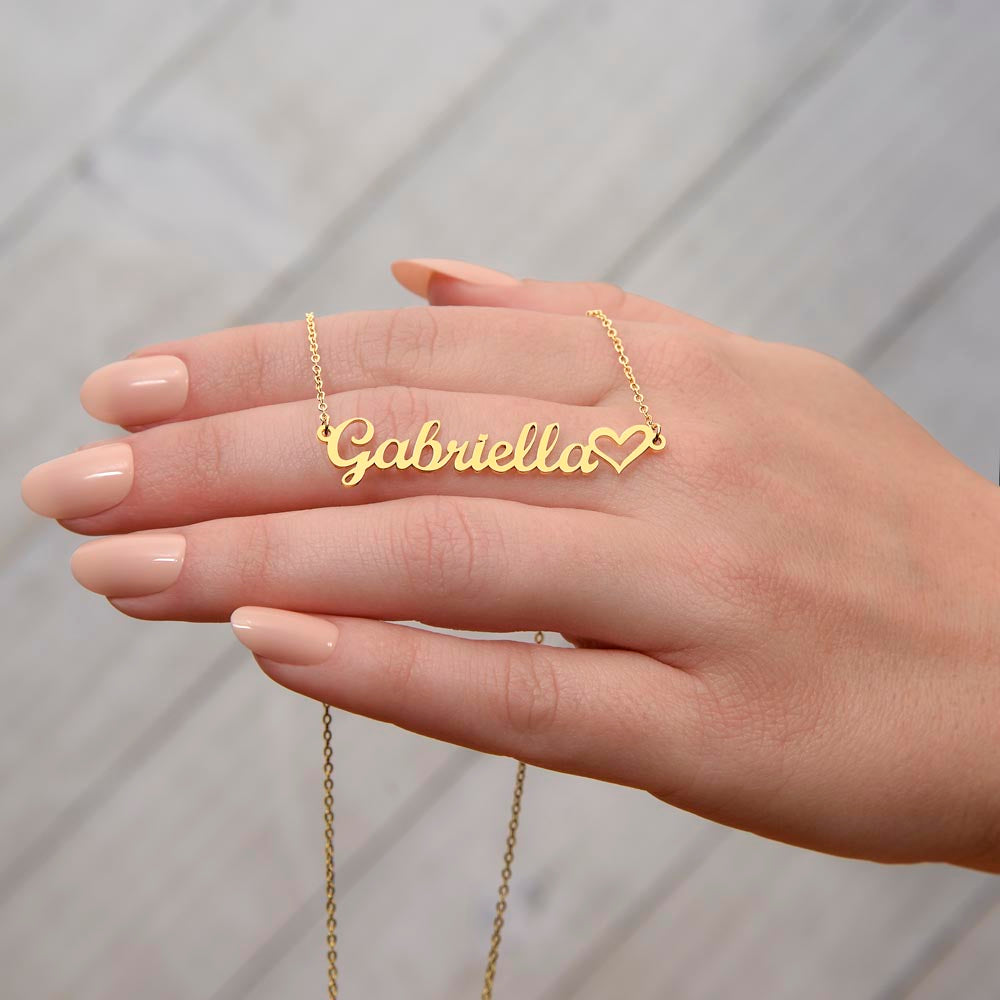 To My Junior Bridesmaid Heart Signature Name Necklace, Personalized Bridesmaid Gift, Wedding Anniversary Gift, Custom Name Flower Girl Gift, Gift For Her, Appreciation Gift.