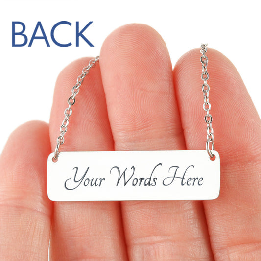 Engraved Turtle Bar Necklace, New Mama Turtle Necklace, Mom Turtle With Babies Bar Necklace.