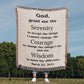 Serenity Prayer Woven Blanket, Custom Name Blanket, Cotton Throw, Personalized Woven Blanket