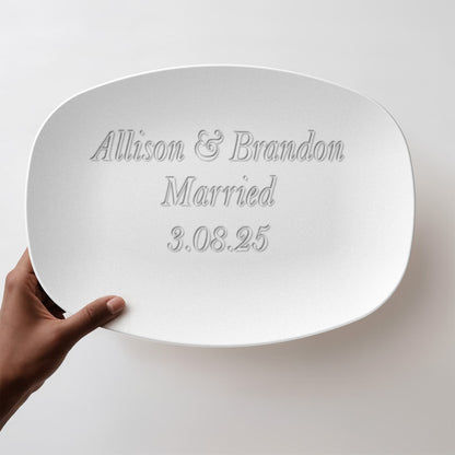 Wedding Gift, Engagement Gift or Signature Guestbook Platter - Rectangular Personalized Platter